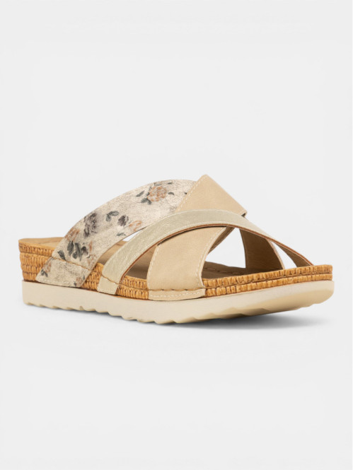 Mules coloris taupe femme...