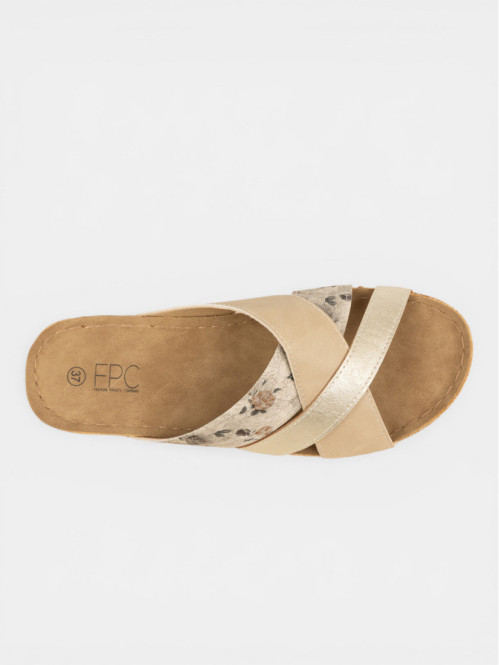 Mules coloris taupe femme...