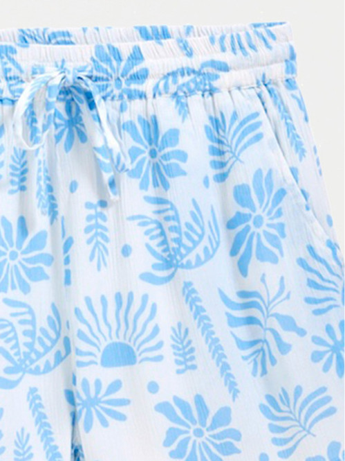 Short imprimé fluide femme