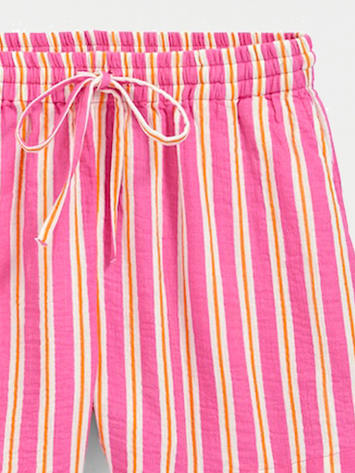 Short à rayures rose femme