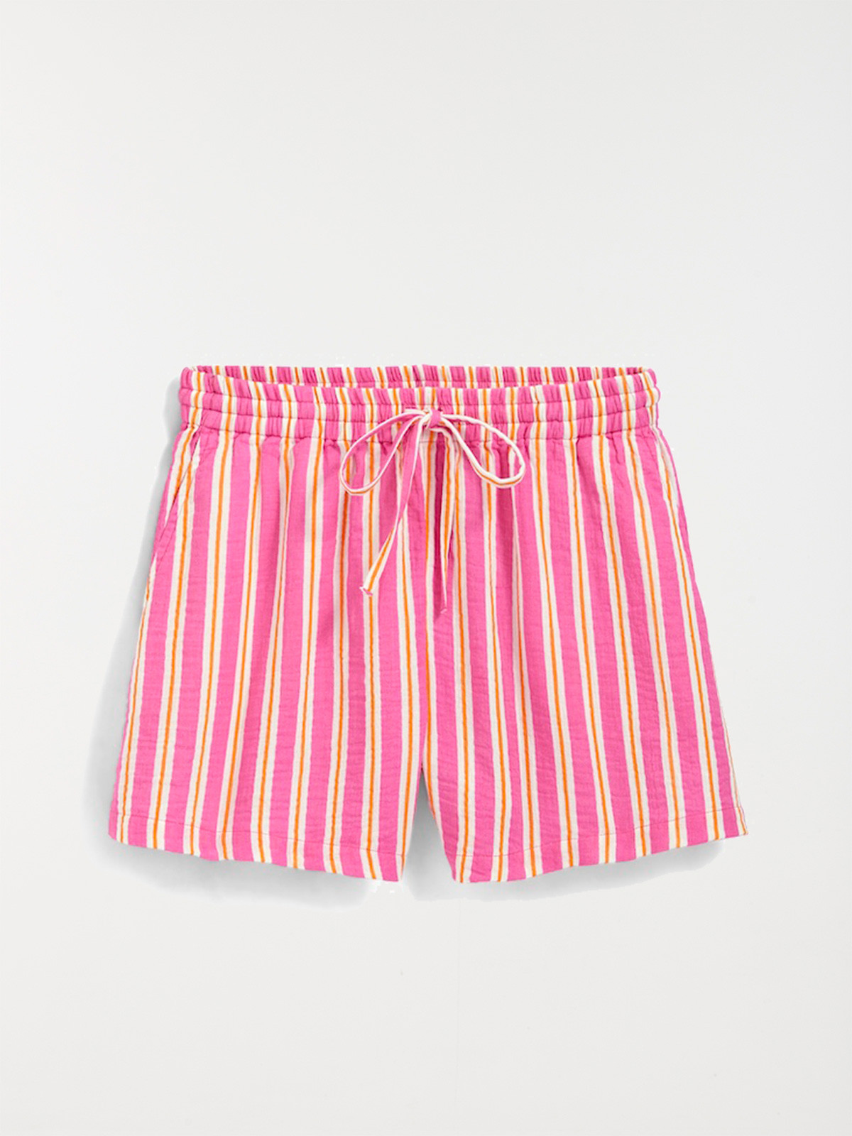 Short à rayures rose femme