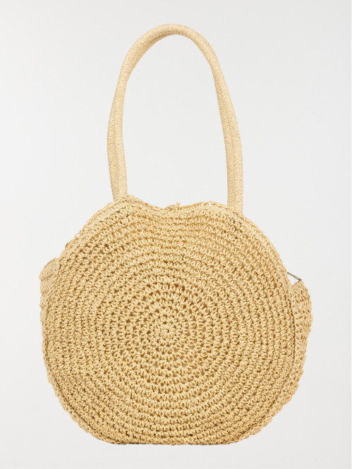 Sac à main rond tressé femme