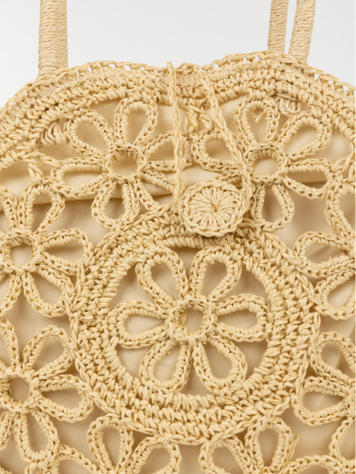 Sac à main rond tressé femme