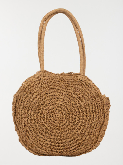 Sac à main rond tressé femme