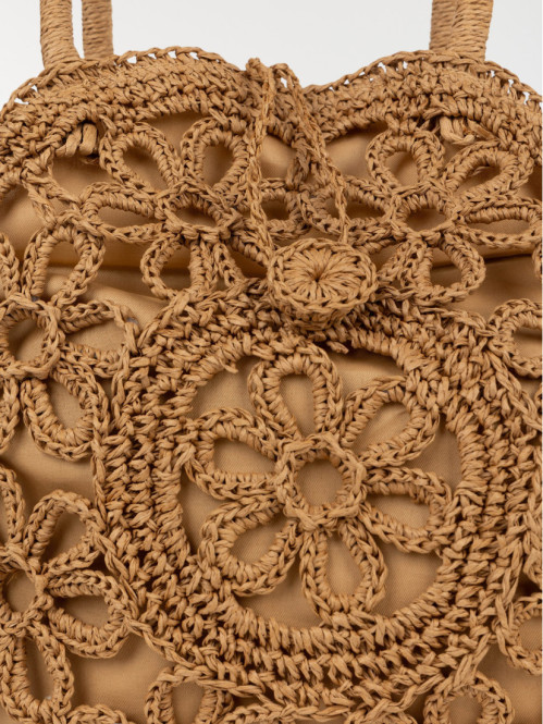 Sac à main rond tressé femme