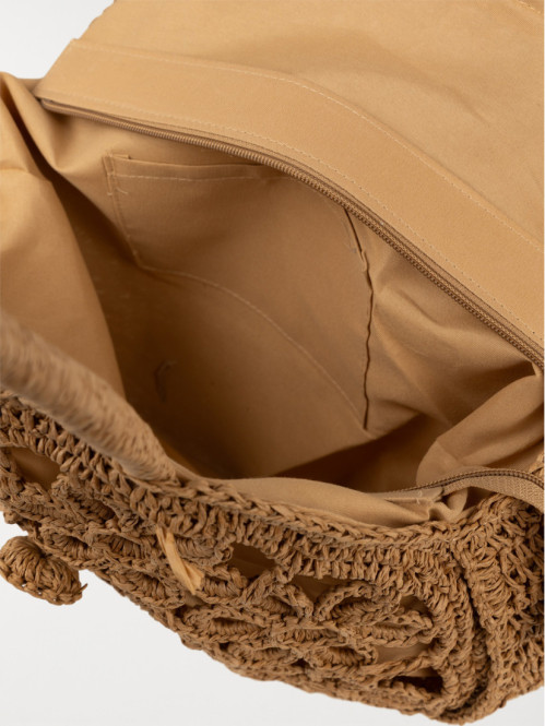 Sac à main rond tressé femme