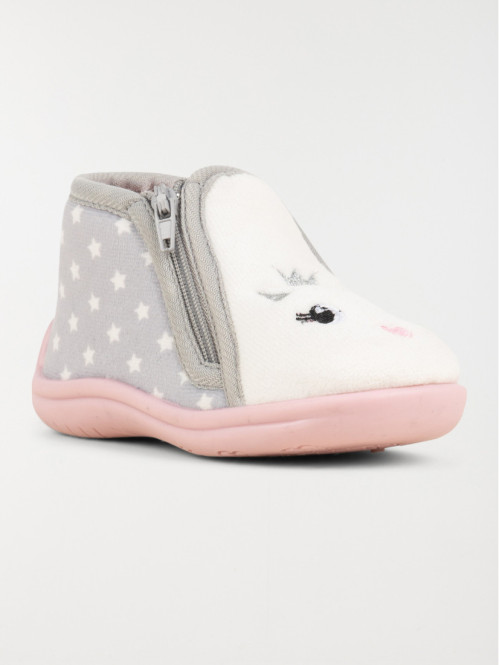 Chaussons montants blanc fille (19-25)