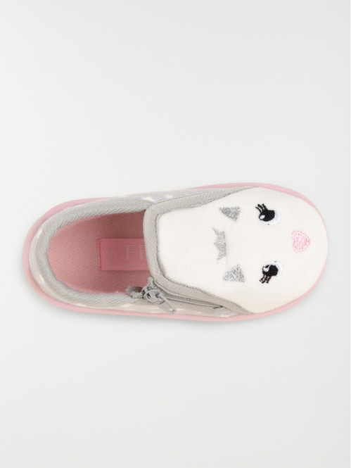 Chaussons montants blanc fille (19-25)