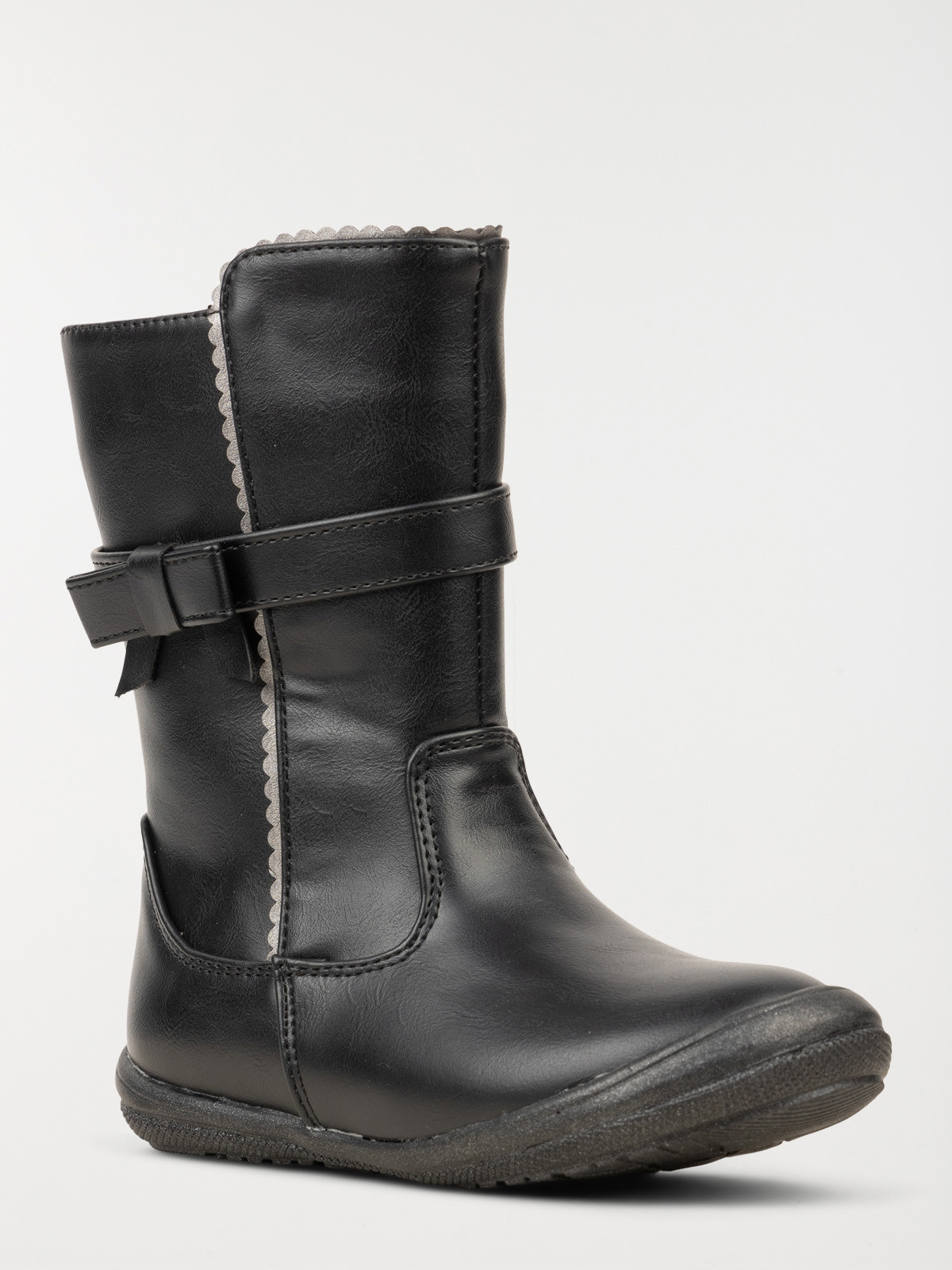 Bottes noires bride noeud fille (31-35) Bottes noires bride noeud fille (31-35)