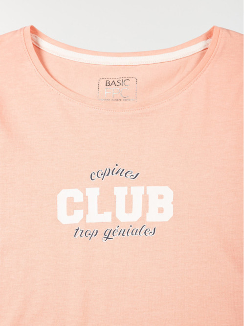 T-shirt rose imprimé fille...