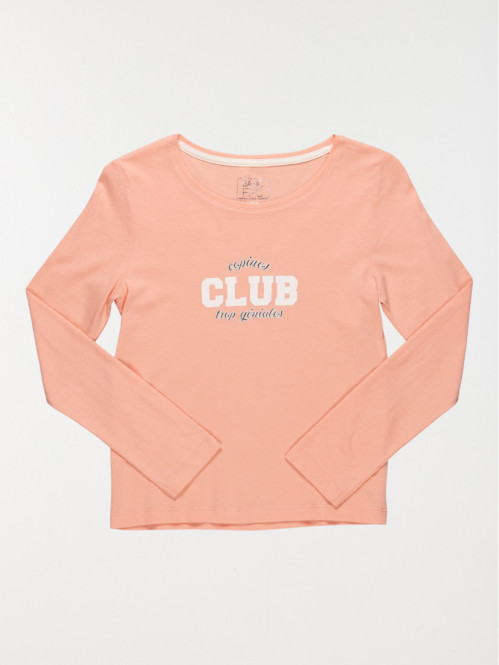 T-shirt rose imprimé fille...