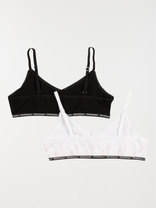 Lot de 2 brassières flamant rose fille Lot de 2 brassières flamant rose fille