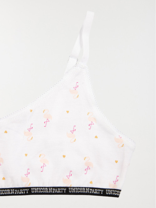 Lot de 2 brassières flamant rose fille Lot de 2 brassières flamant rose fille