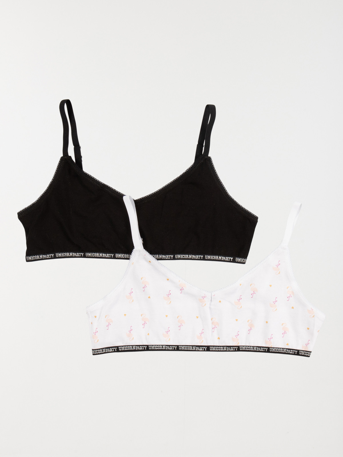 Lot de 2 brassières flamant rose fille Lot de 2 brassières flamant rose fille