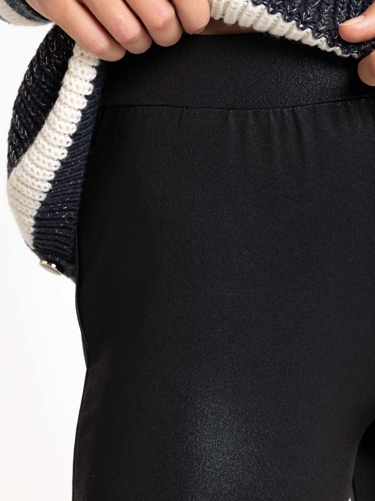 Legging noir effet brillant femme