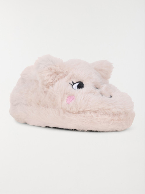 Chausson lapin beige fille (24-30)