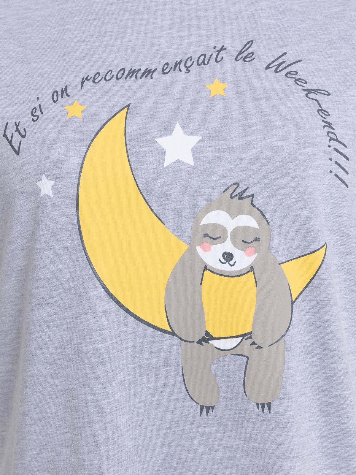 Pyjama gris chiné grande taille femme