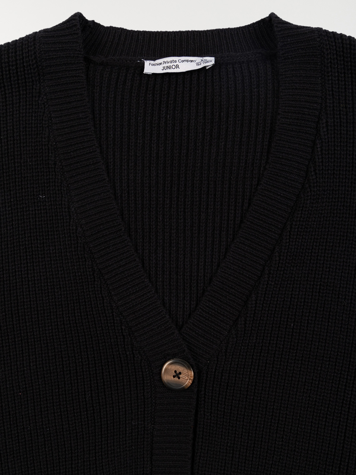 Gilet boutonné noir fille (XXS-M)