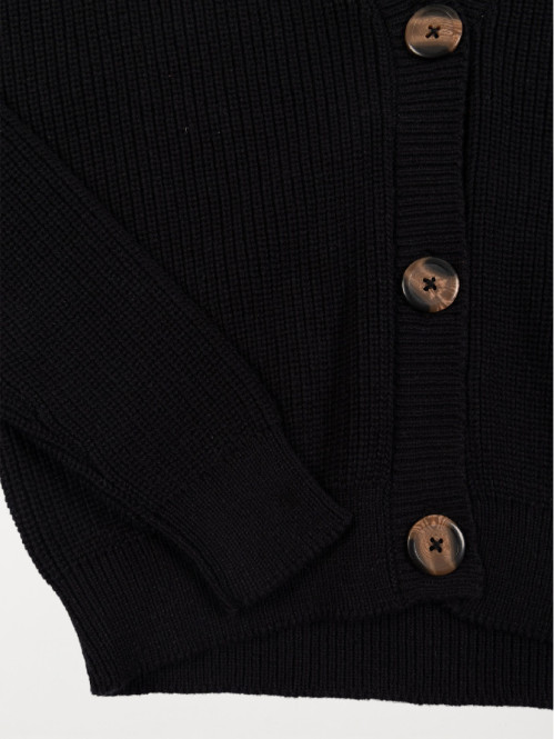 Gilet boutonné noir fille...