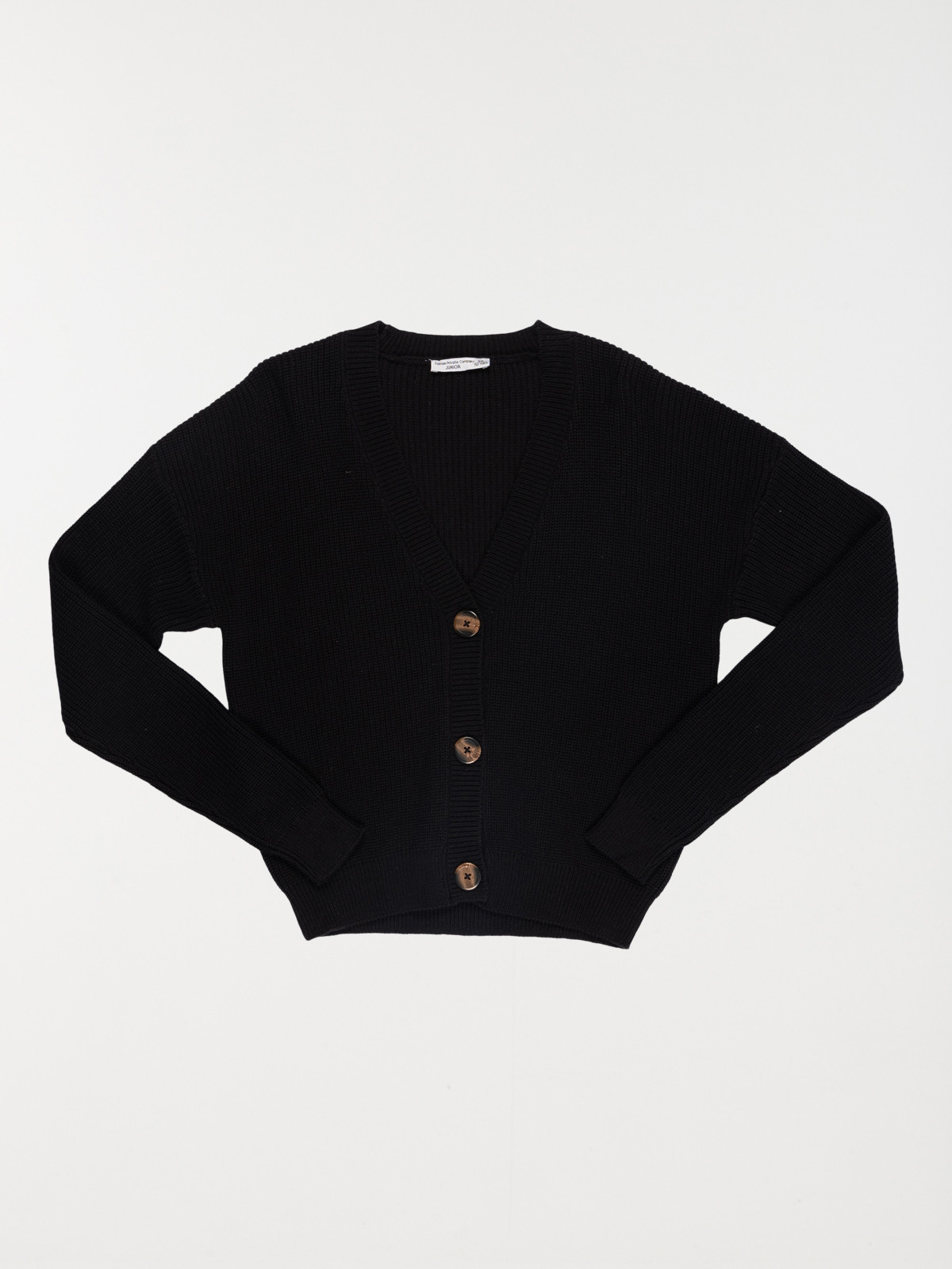 Gilet boutonné noir fille (XXS-M)