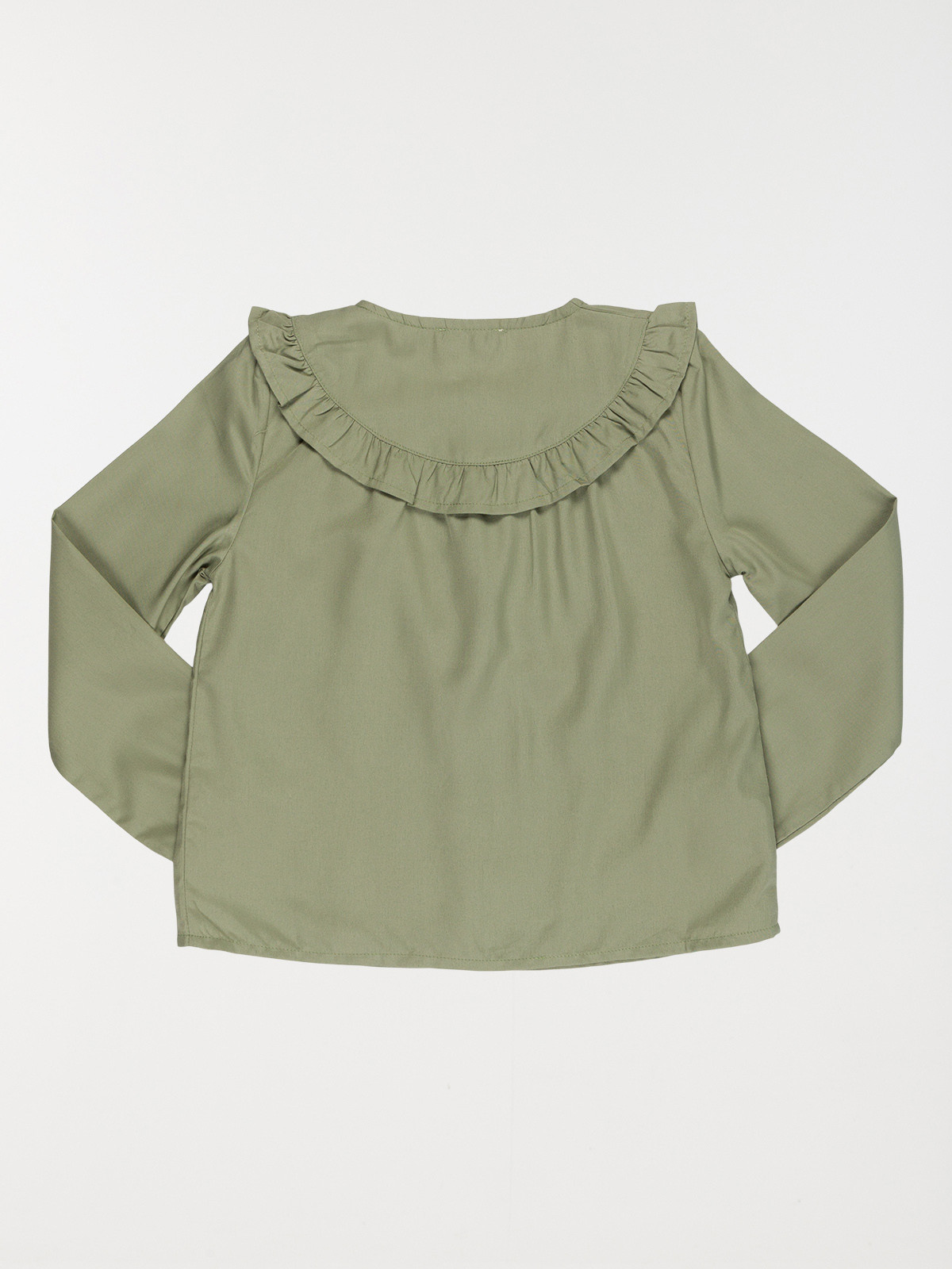 Blouse unie vert camou fille (3-12A)