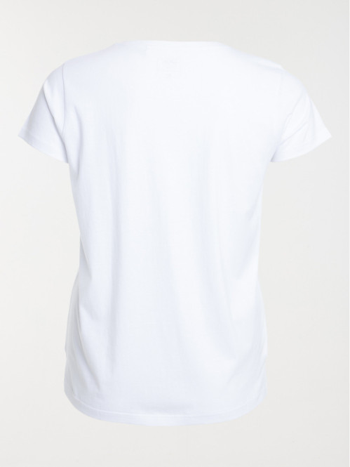 T-shirt blanc coton grande...