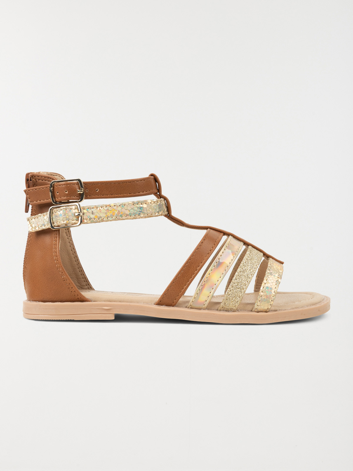 Sandales montantes marrons fille (36-39)