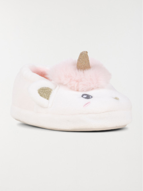 Chaussons licorne blanc fille (24-30) Chaussons licorne blanc fille (24-30)