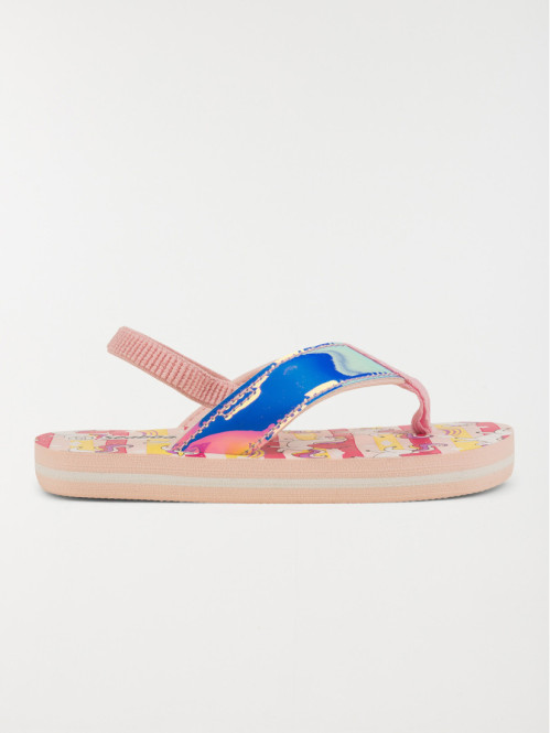 Tongs roses motif licorne...
