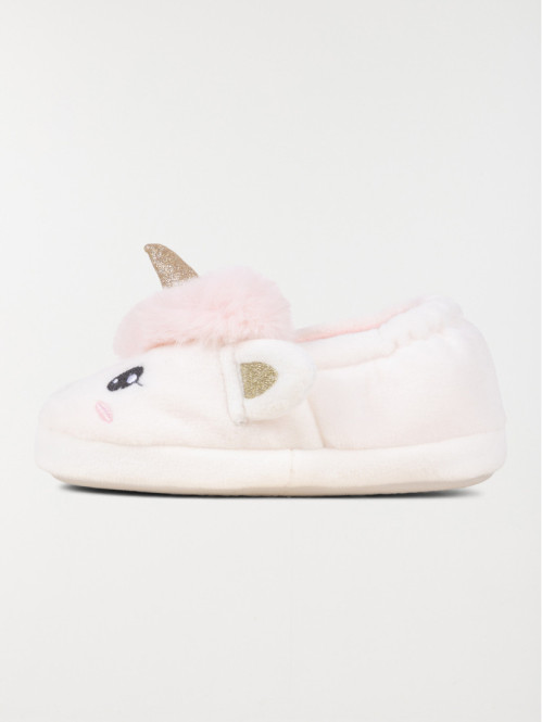 Chaussons licorne blanc fille (24-30) Chaussons licorne blanc fille (24-30)