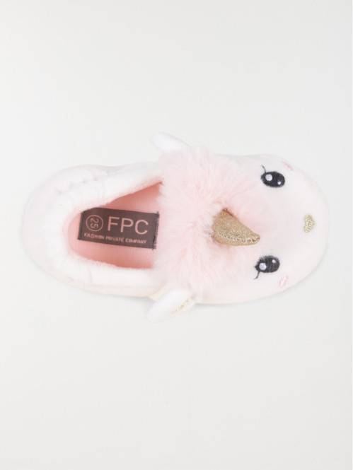 Chaussons licorne blanc fille (24-30) Chaussons licorne blanc fille (24-30)