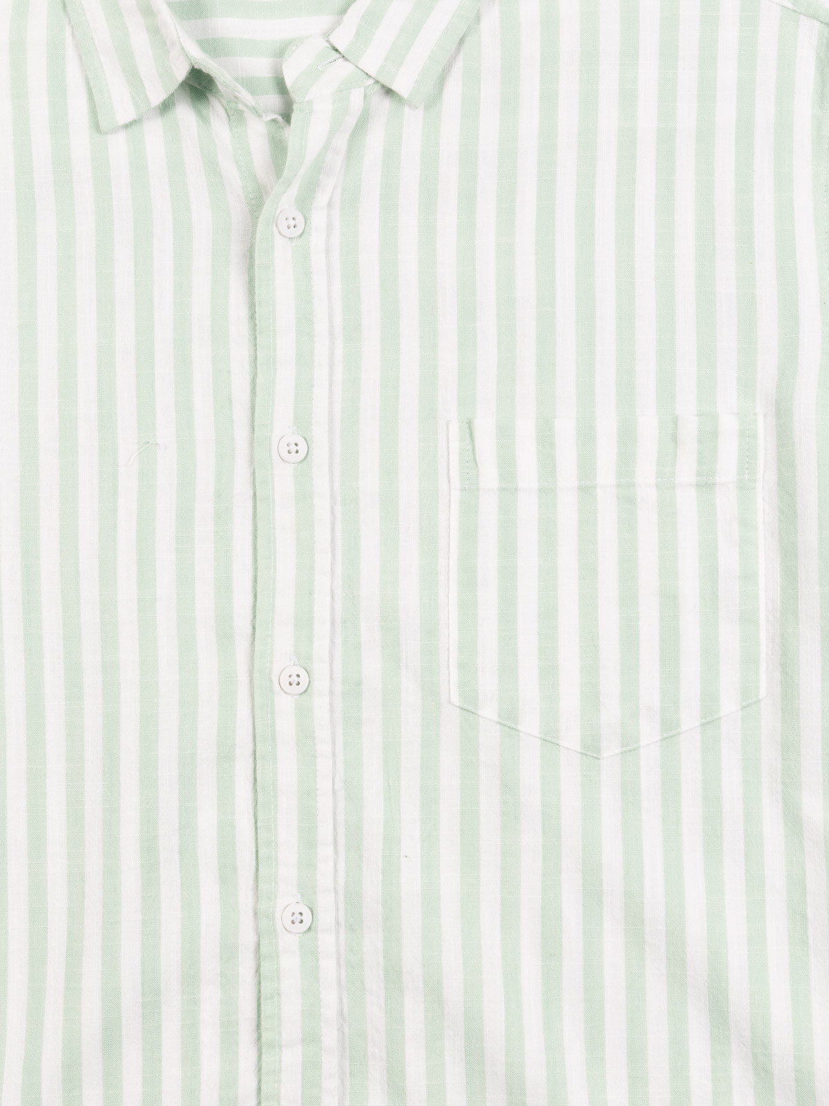 Chemise rayée vert amande homme
