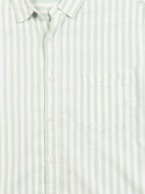 Chemise rayée vert amande...