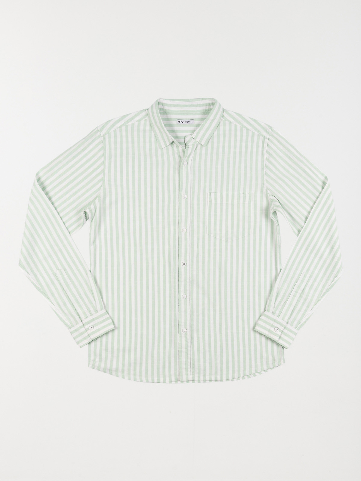 Chemise rayée vert amande homme