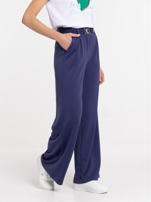 Pantalon ceinture bleu...
