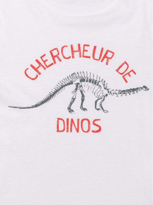 T-shirt blanc dinosaure...