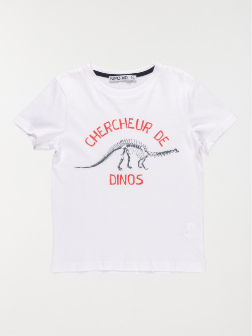 T-shirt blanc dinosaure...