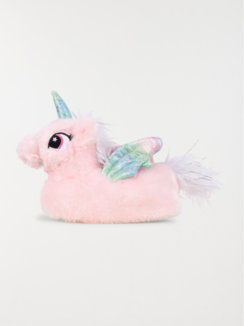 Chausson licorne rose fille (24-31)