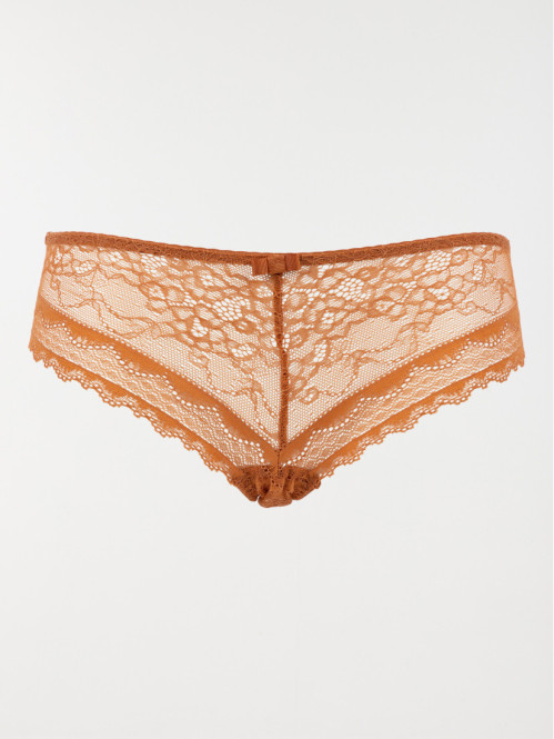 Shorty dentelle caramel...