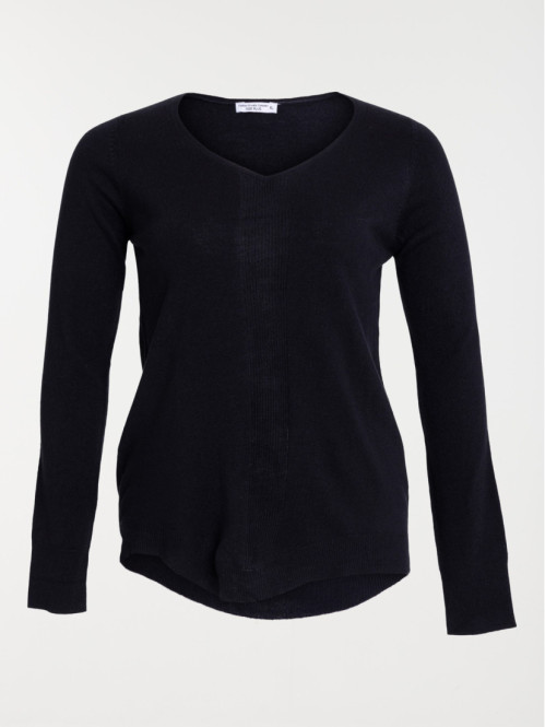 Pull col V noir grande...