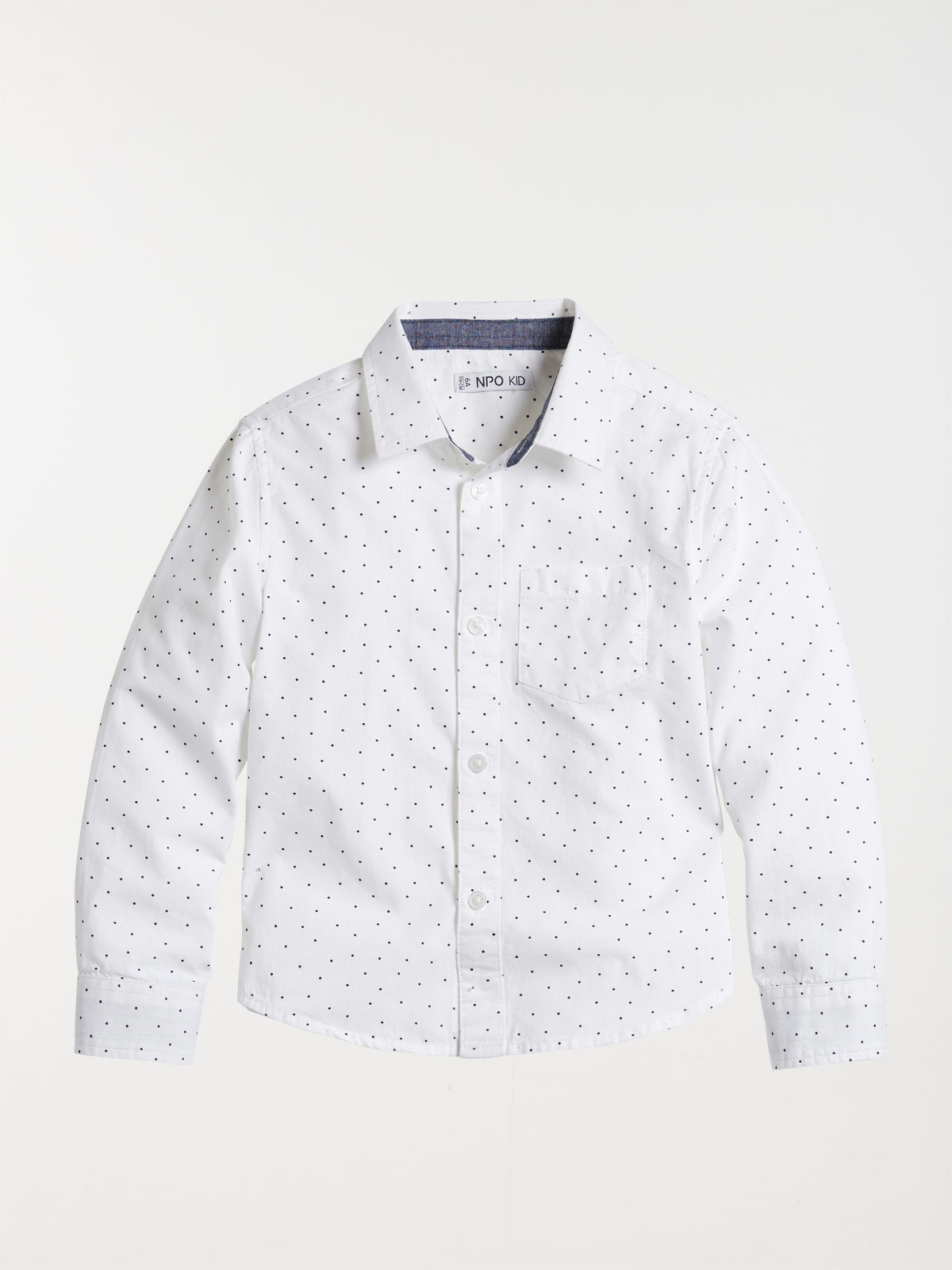 Chemise blanche à pois garçon (3-8A) Chemise blanche à pois garçon (3-8A)