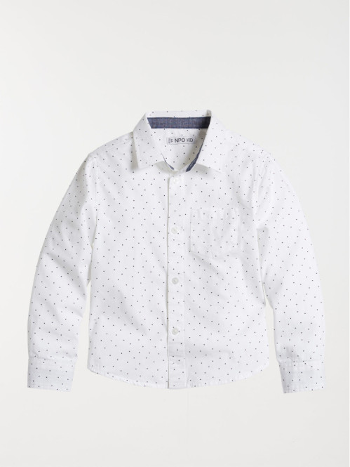 Chemise blanche à pois...
