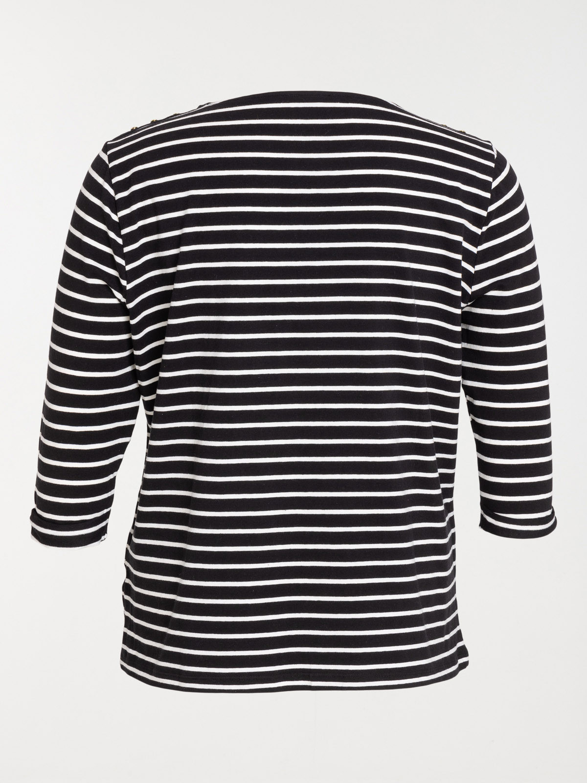 T-shirt rayé grande taille noir femme