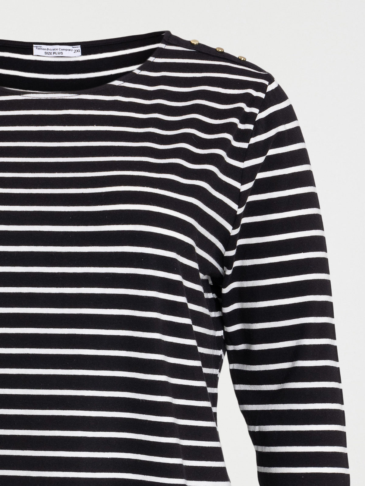 T-shirt rayé grande taille noir femme