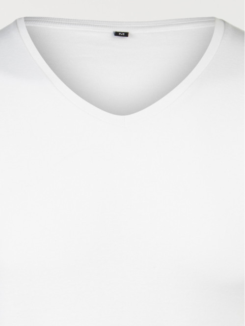 T-shirt blanc col V homme