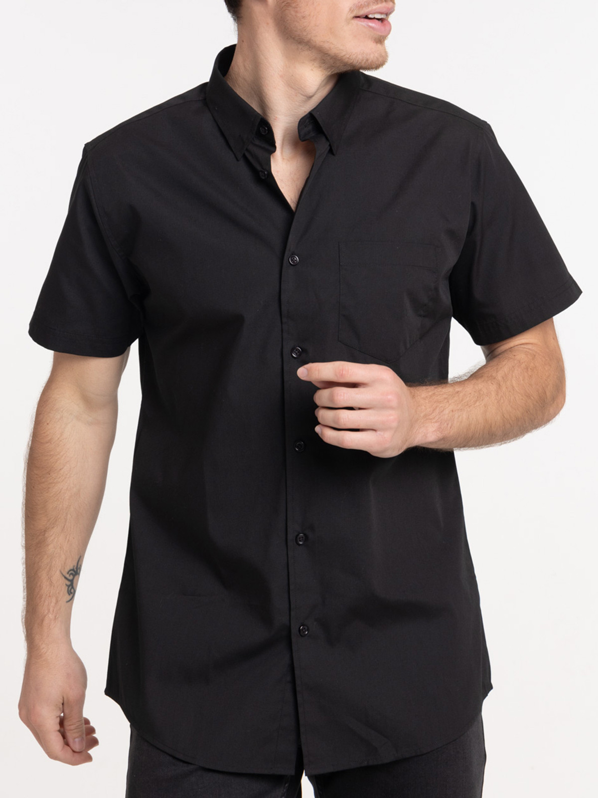 Chemise noire manches courtes homme Chemise noire manches courtes homme