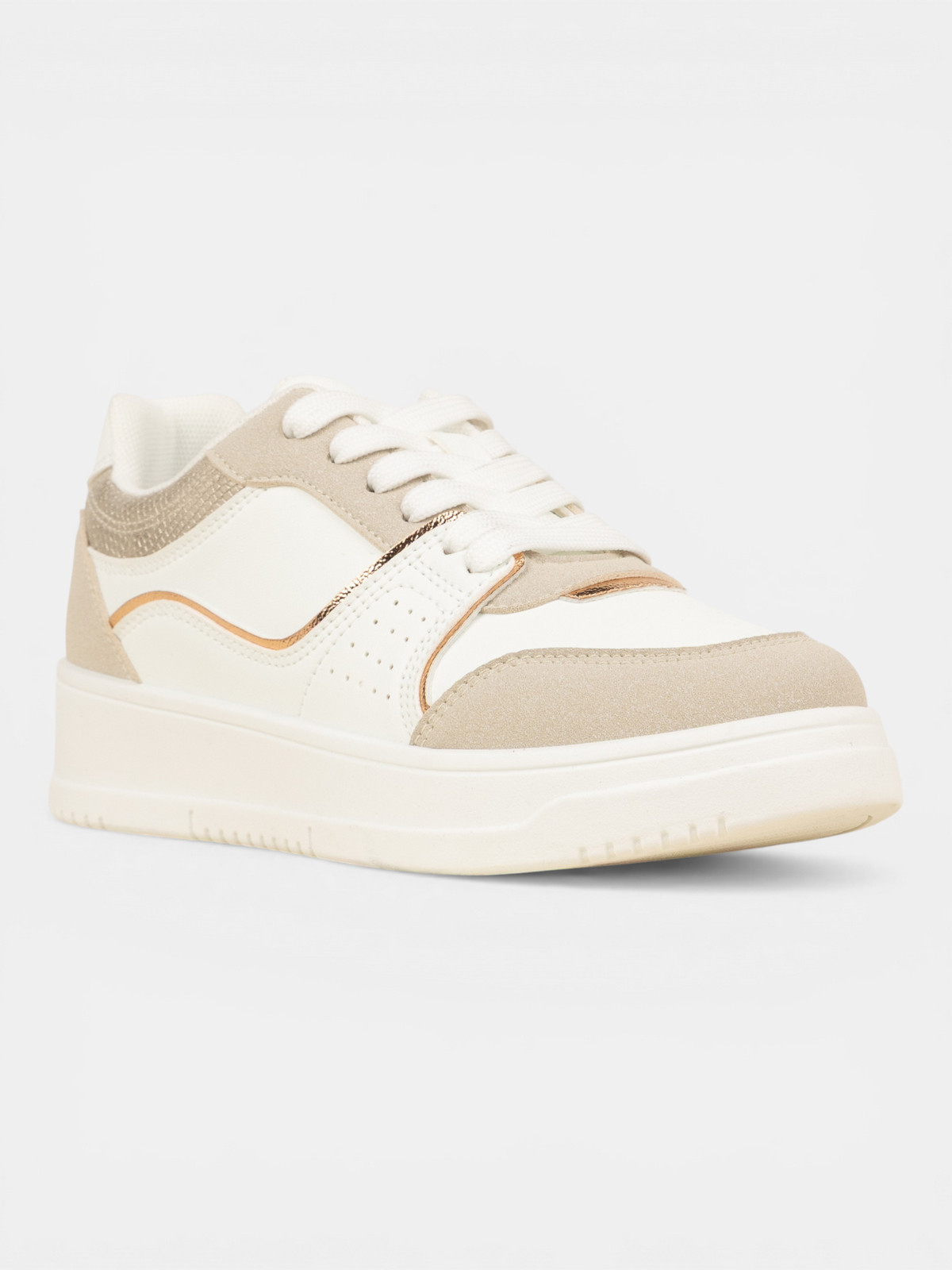 Basket détail doré femme blanc (37-42) Basket détail doré femme blanc (37-42)