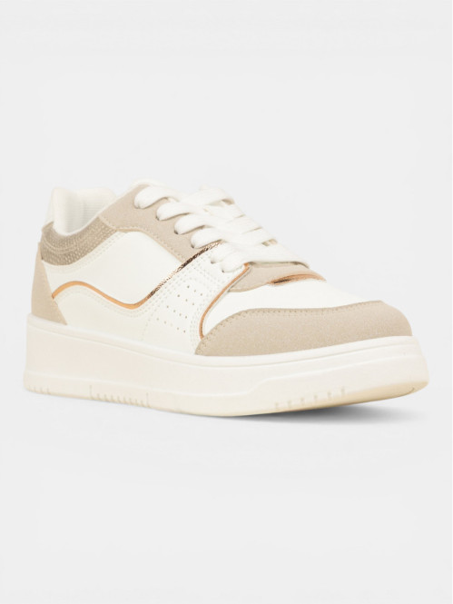 Basket détail doré femme blanc (37-42) Basket détail doré femme blanc (37-42)