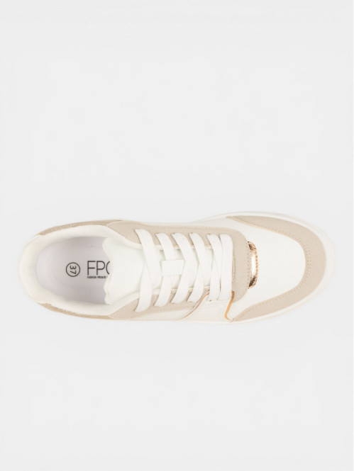 Basket détail doré femme blanc (37-42) Basket détail doré femme blanc (37-42)