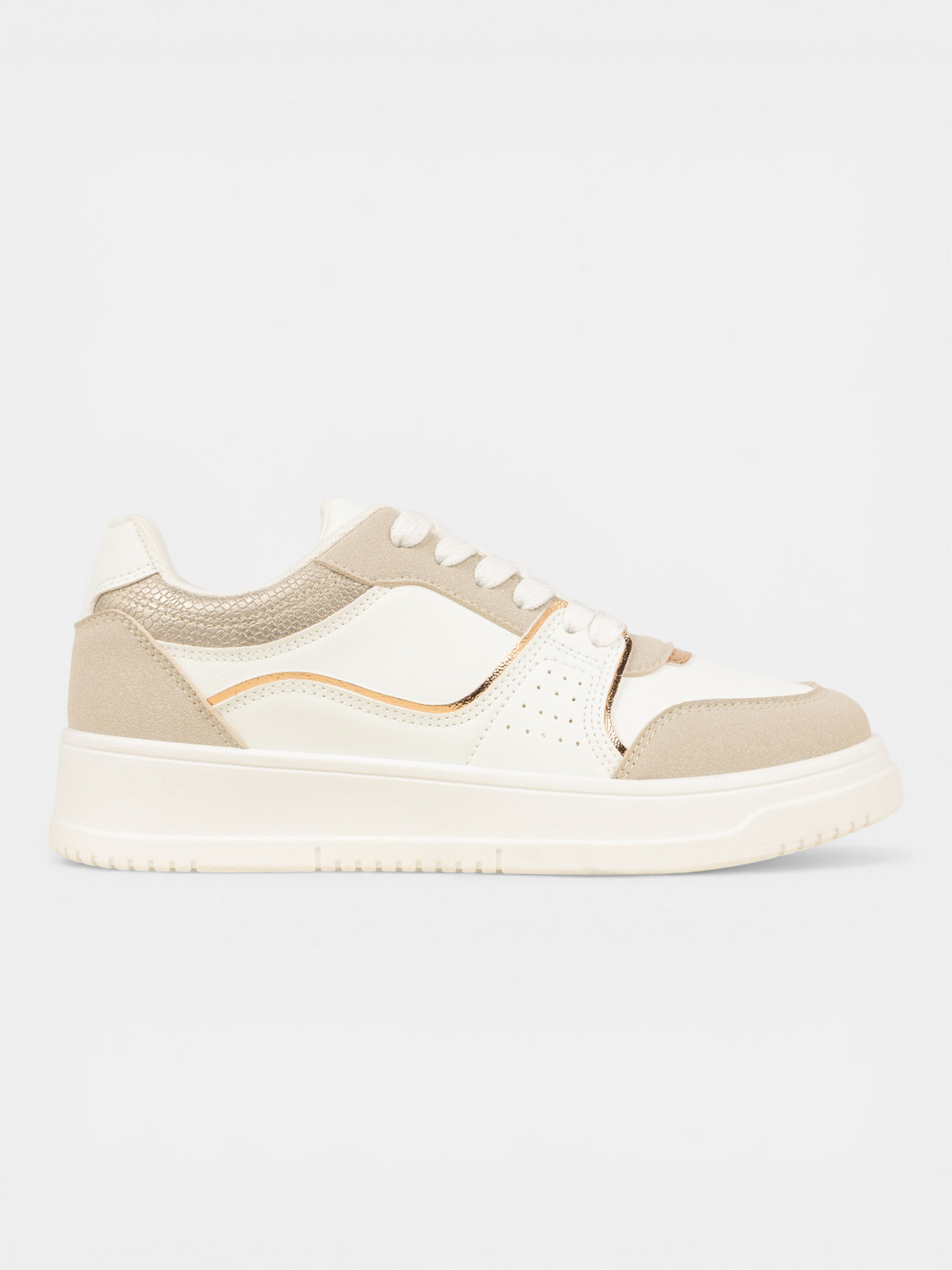 Basket détail doré femme blanc (37-42) Basket détail doré femme blanc (37-42)